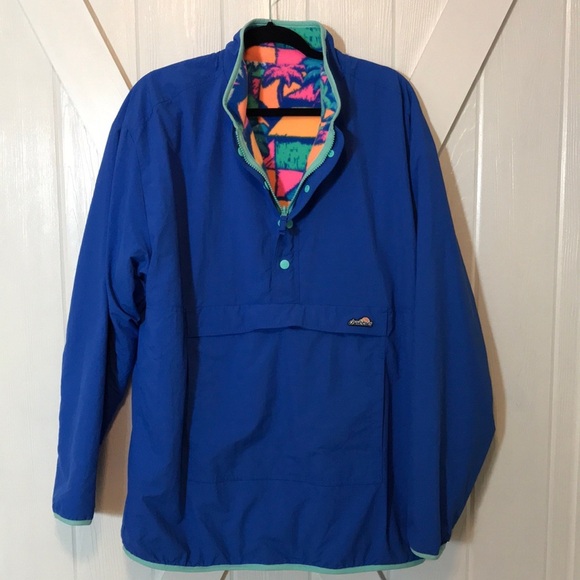 Chubbies Reversible 1/4 Zip Snap Fleece Nylon Pullover - Picture 1 of 13